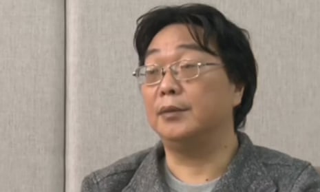 Footage from Chinese state broadcaster CCTV shows Gui Minhai speaking in an interview