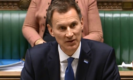 The health secretary, Jeremy Hunt, speaking in the Commons.