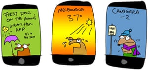 First Dog on the Moon Weather app cartoons for phone