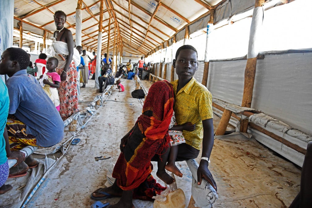 South Sudanese refugees at Imvepi