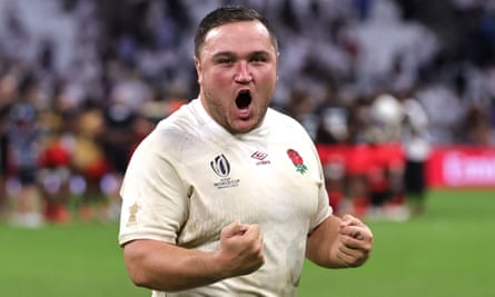 Jamie George celebrates an England win