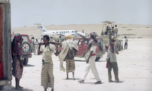 In the midst of Somalia’s civil war in 1992, a UN relief plane arrives at Mogadishu airport with urgent medical supplies.