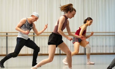 Air guitar … BRB dancers rehearsing their moves.