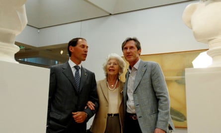 Luca Belgiorno-Nettis, right, with Guido and Amina Belgiorno-Nettis at the Art Gallery of NSW