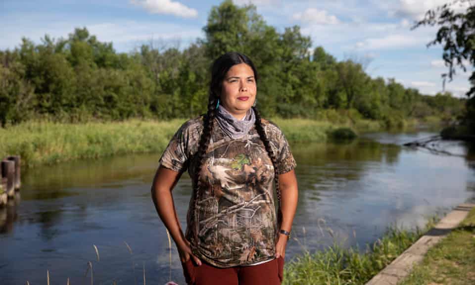 Tara Houska, a tribal attorney and advocate, outside Park Rapids, Minnesota, on 29 July 2020.