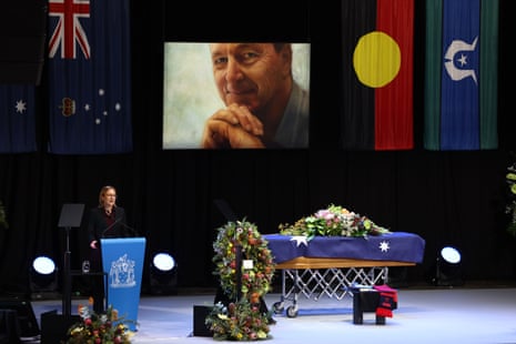 Jacinta Allan speaks during the state funeral for Neale Daniher