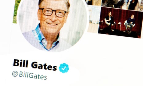 Bill Gates's Twitter homepage, marked with a blue tick