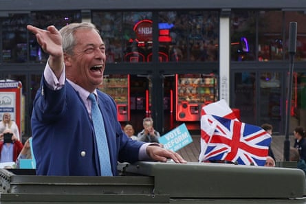 Farage waving