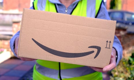 Person delivering Amazon parcel