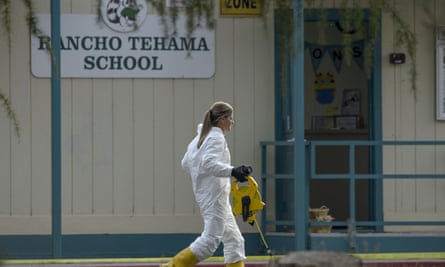 FBI investigators process evidence at the Rancho Tehama elementary school in Rancho Tehama Reserve on Tuesday.