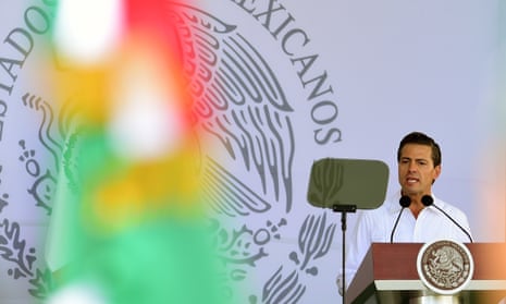 Mexican President Enrique Pena Nieto delivers a speech during an event for the National Flag Day in Iguala, Guerrero State, Mexico on February 24, 2016. Iguala was where 43 students from a rural teachers school disappeared after they were attacked by local police on September 26, 2014. AFP PHOTO/ALFREDO ESTRELLAALFREDO ESTRELLA/AFP/Getty Images