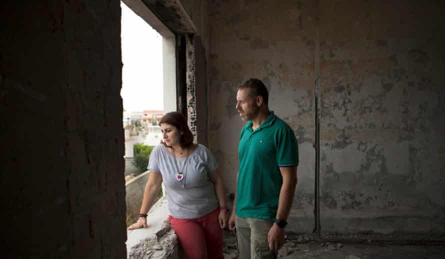 Tasos Gounarides, and his wife Dora, who survived the fires in Greece in July 2018