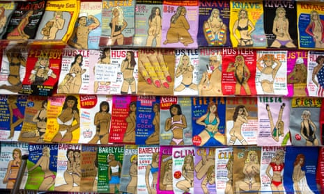 Explicit magazines on display
