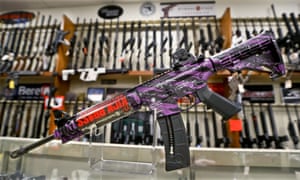 A Smith & Wesson rifle for sale. Studies have found only a weak link between aggression and video games, and lack context.