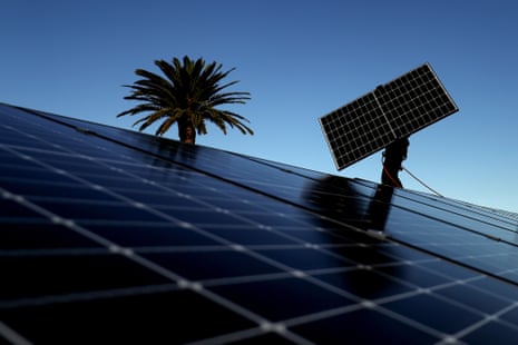 A solar panel installation
