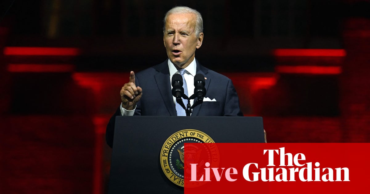 Biden speech: Democracy is under assault from election deniers and political violence, president warns - live