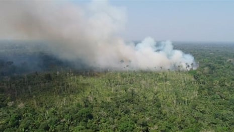 Large swathes of the Amazon rainforest are burning – video report