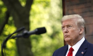 Donald Trump speaks at a news conference on the coronavirus at the White House.