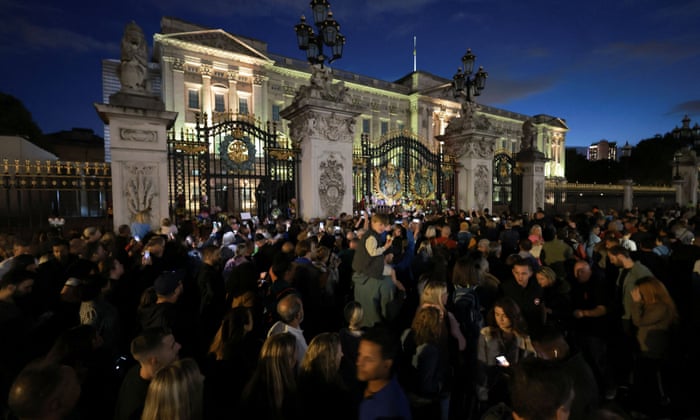 Well-wishers gather outside Buckingham Palace on Saturday