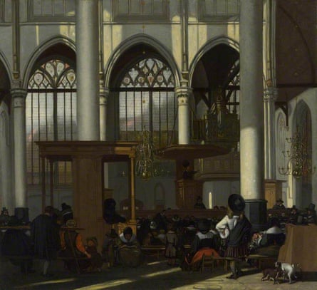 The Interior of the Oude Kerk, Amsterdam by Emamuel de Witte, about 1660.