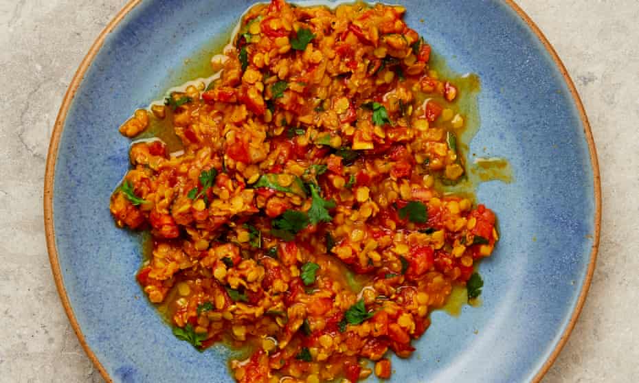 Yotam Ottolenghi’s berbere lentils and tomatoes with ginger.