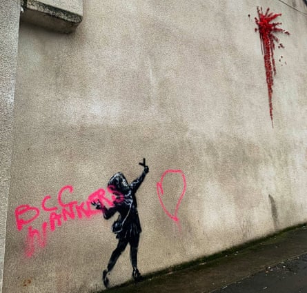Banksy Artwork In Bristol Is Vandalised Days After Appearing Banksy The Guardian