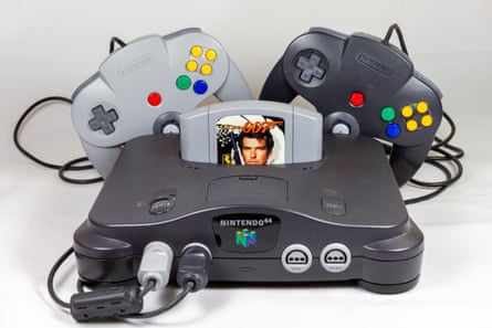 Goldeneye 007 game in a Nintendo 64 – or N64 – video game console