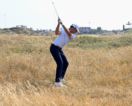 Jackson Suber plays a shot on the eighth hole during day two of the Open