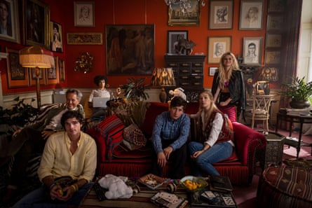 The cast from the film Saltburn.