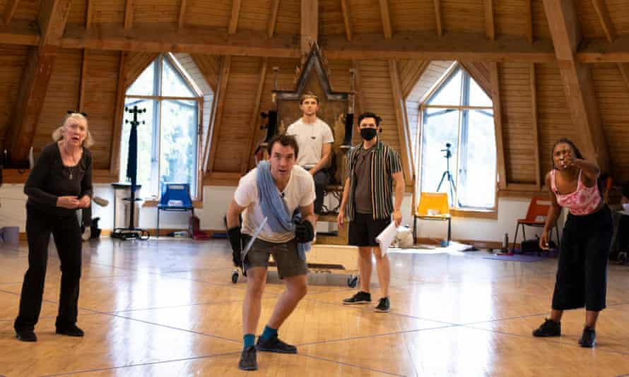 Bard day’s work: what I learned from eavesdropping on RSC rehearsals 4 We’re watching you ... Marty Cruickshank, Jamie Wilkes, Mark Quarterly, James Cooney and Anna Leong Brophy.