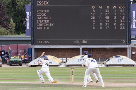 Surrey in action against Essex at Chelmsford
