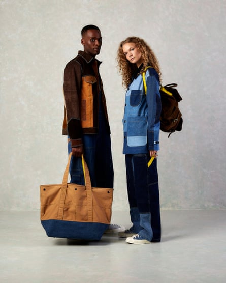 Reclaimed suede and denim clothes created for Beyond Remade debut collection.