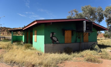 A boarded, derelict house near Alice Springs