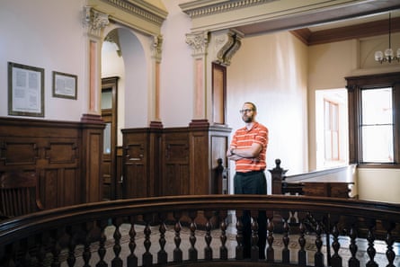 Abe Dane, the chief deputy county clerk, at the Hillsdale county courthouse.
