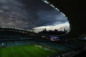Another view of the storm from inside the Allianz Stadium