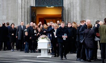 Birnu Brjánsdóttur’s funeral at the Hallgrímskirkja church in Reykjavik.