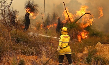 A bushfire in Perth, Western Australia