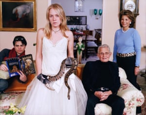 Family Commisson With Snake (Close Up), 2007These personal, often surreal, scenes present a secret world of the haute bourgeoisie – a landscape of hidden tension found in micro-expressions and in what Barney calls the subtle gestures of ‘disruption’ that belie the dreamlike worlds of patrician tableaux