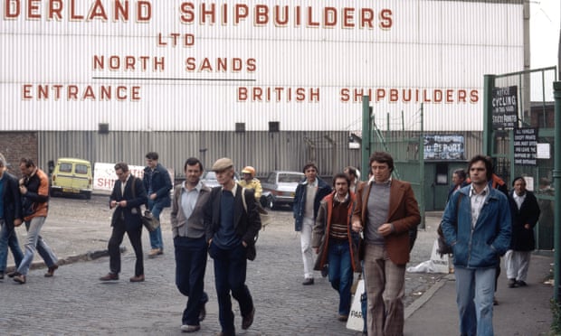 Shipbuilders in Sunderland in the 1980s.