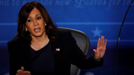 'I'm speaking': Kamala Harris reins in Mike Pence during VP debate – video