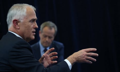 Malcolm Turnbull and Bill Shorten at the Facebook-hosted leaders’ debate in Sydney