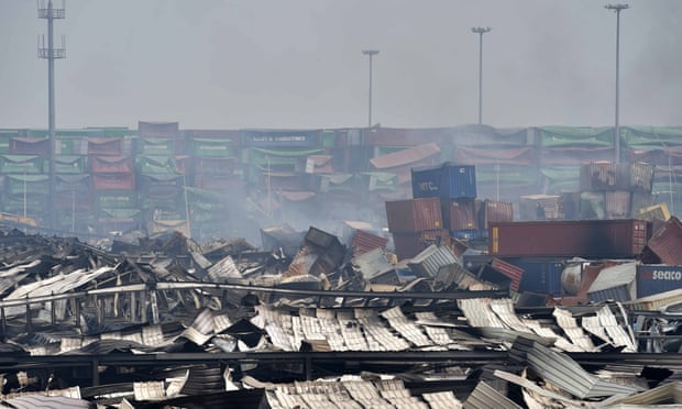 The warehouse explosion site in Tianjin .
