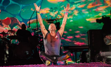Chris Martin performs with Coldplay in Perth
