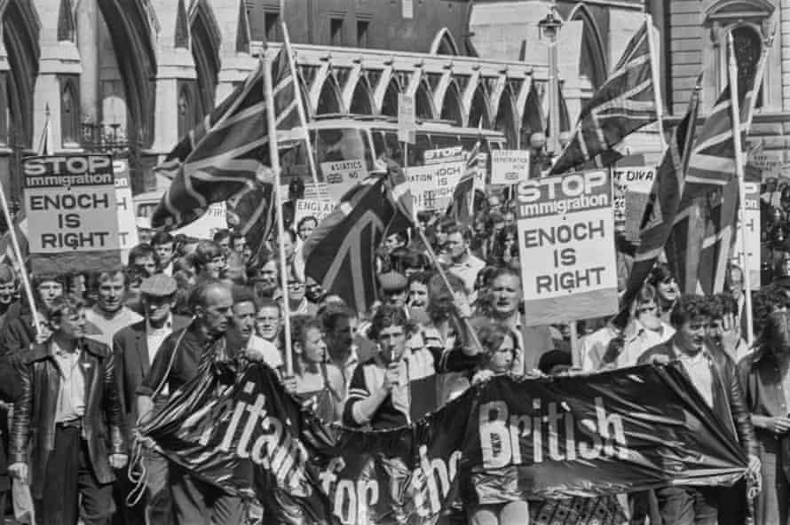Protesters invoke Enoch Powell as they contest the arrival of Asian refugees from Uganda in 1972