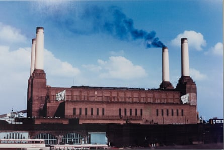 Power to the People flags raised on either side of Battersea Power Station