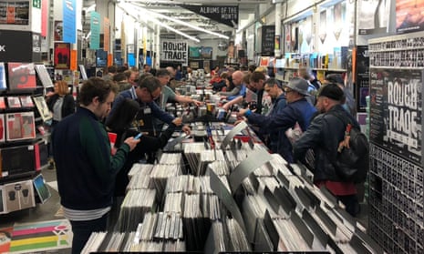Browsers in Rough Trade East, Brick Lane, London on Record Store Day 2018.