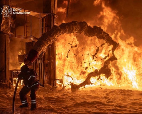 Aftermath of a Russian drone attack in Sumy