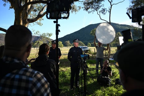 Chief commissioner Mike Bush speaks to reporters in Wodonga
