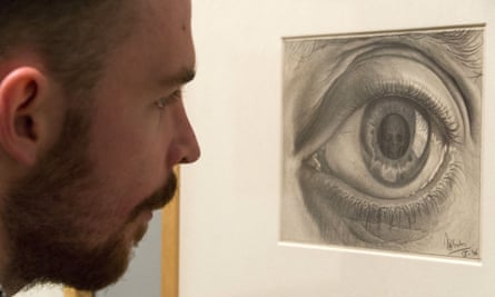 Art work titled Study for ‘Eye’ (1946) by artist M.C. Escher