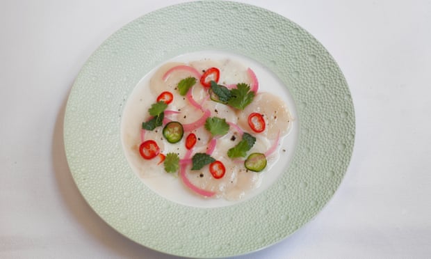 ‘Sprightly with lime and chilli’: scallop and gurnard ceviche.